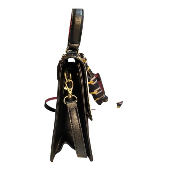 ALDO Satchel Purse Handbag w/ Scarf & Removable Cross-Body Strap — 10″ × 8″ × 4″ - Picture 5 of 14